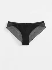 Трусы женские «бразилиана» из хлопка с итальянским кружевом demure lbr 1281 black, , 90/XS, CONTE ELEGANT, - 2