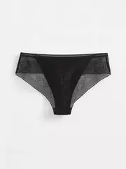 Трусы женские «бикини» из хлопка с итальянским кружевом demure lb 1278 black, , 90/XS, CONTE ELEGANT, - 4