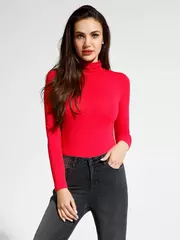 Женская боди-водолазка из вискозы lbd 1029 flame red, , 164-100-106/XL, CONTE ELEGANT, - 3