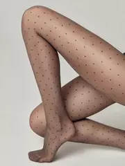 Колготки фантазийные с точками conte dots grafit, , 2, CONTE ELEGANT, - 5