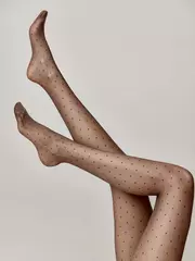 Колготки фантазийные с точками conte dots grafit, , 2, CONTE ELEGANT, - 4