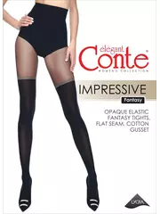 Колготки женские conte fantasy impressive grafit, , 2, CONTE ELEGANT, - 1