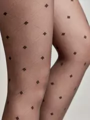 Колготки c геометрическим рисунком «ромбы» shape grafit, , 2, CONTE ELEGANT, - 3