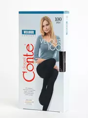 Плотные экстраматовые колготки из микрофибры velour 100 nero, , 3, CONTE ELEGANT, - 6