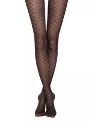 Фантазийные колготки с геометрическим рисунком afina grafit, , 2, CONTE ELEGANT, - 3