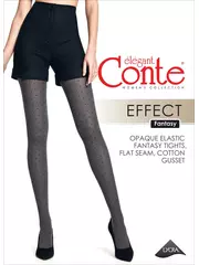 Меланжевые колготки с рисунком «ромбы» effect grafit, , 3, CONTE ELEGANT, - 1