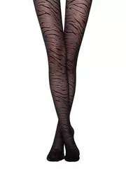 Колготки женские с анималистичным ажурным переплетением sahara nero, , 4, CONTE ELEGANT, - 2