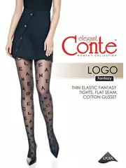 Колготки с графическим рисунком fantasy logo nero, , 3, CONTE ELEGANT, - 1