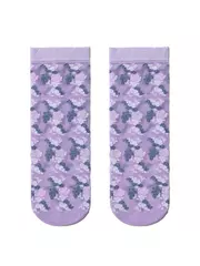 Женские тонкие носки fantasy с имитацией цветочной вышивки blue-violet, , 36-39 (23-25), CONTE ELEGANT, - 2