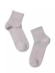 Ажурные женские носки ajour из вискозы с люрексом 180 пепельно-розовый, , 38-39 (25), CONTE ELEGANT, - 2