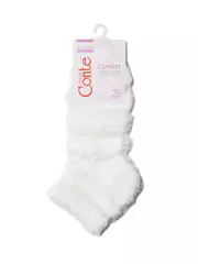 Короткие женские пушистые носки comfort с полосками из прозрачной сетки 238 белый, , 36-37 (23), CONTE ELEGANT, - 3