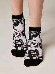 Короткие женские носки с рисунками минни маус ©disney 360 черно-белый, , 36-39 (23-25), , - 3
