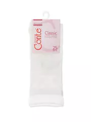 Носки женские classic из вискозы с глянцевым рисунком и декоративной прозрачной сеткой 491 белый, , 36-37 (23), CONTE ELEGANT, - 3