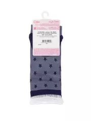 Носки женские classic из вискозы с глянцевым рисунком и декоративной прозрачной сеткой 491 джинс, , 36-37 (23), CONTE ELEGANT, - 4