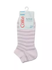 Носки женские хлопковые active (короткие, люрекс) 123 светло-розовый, , 36-37 (23), CONTE ELEGANT, - 3