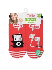 Короткие хлопковые женские носки conte happy 167 красный, , 36-39 (23-25), CONTE ELEGANT, - 3