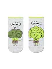 Короткие хлопковые женские носки conte happy 168 светло-серый, , 36-39 (23-25), CONTE ELEGANT, - 2