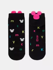 Короткие женские хлопковые носки с рисунками ©disney и пикотом-«язычком» 361 черный, , 36-39 (23-25), , - 5