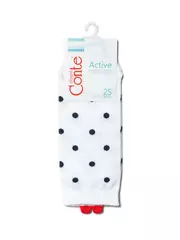 Короткие женские хлопковые носки с пикотом-«сердечком» в горошек 222 белый, , 36-39 (23-25), CONTE ELEGANT, - 4