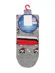 Новогодние женские носки с люрексом «xmas panda» 518 серый, , 36-39 (23-25), CONTE ELEGANT, - 4