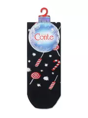 Новогодние женские носки с пушистой нитью «sweets» 521 темно-синий, , 36-39 (23-25), CONTE ELEGANT, - 3