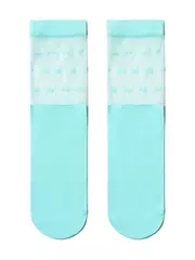 Удлиненные женские носки с прозрачным верхом в горошек fantasy turquoise, , 36-39 (23-25), CONTE ELEGANT, - 2