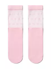 Удлиненные женские носки с прозрачным верхом в горошек fantasy light pink, , 36-39 (23-25), CONTE ELEGANT, - 2