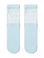 Удлиненные женские носки с прозрачным верхом в горошек fantasy light blue, , 36-39 (23-25), CONTE ELEGANT, - 2