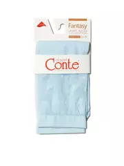 Удлиненные женские носки с прозрачным верхом в горошек fantasy light blue, , 36-39 (23-25), CONTE ELEGANT, - 3