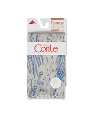 Носки женские с принтом fantasy из смесовой пряжи с хлопком и льном 260 бежевый, , 36-39 (23-25), CONTE ELEGANT, - 3