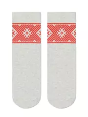 Носки женские с принтом fantasy из смесовой пряжи с хлопком и льном 274 бежевый, , 36-39 (23-25), CONTE ELEGANT, - 2