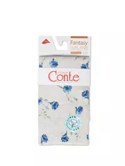 Носки женские с принтом fantasy из смесовой пряжи с хлопком и льном 275 бежевый, , 36-39 (23-25), CONTE ELEGANT, - 3