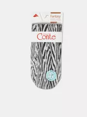 Носки женские с принтом из смесовой пряжи с хлопком и льном fantasy 405 бежевый, , 36-39 (23-25), , - 6