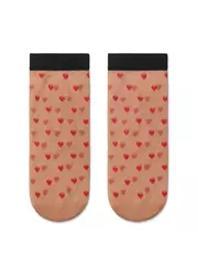 Носки женские с рисунком «сердечки» fantasy 19с-111/1сп natural, , 36-39 (23-25), , - 2