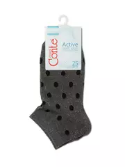 Укороченные блестящие вискозные носки с рисунком «в горошек» fantasy 155 пепельный, , 36-37 (23), CONTE ELEGANT, - 3