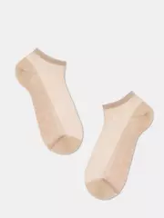 Ультракороткие женские носки из вискозы с ажурным переплетением 277 кремовый, , 38-39 (25), CONTE ELEGANT, - 3