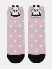 Хлопковые женские носки classic с пикотом «panda» 365 пепельно-розовый, , 36-38 (23-25), CONTE ELEGANT, - 3
