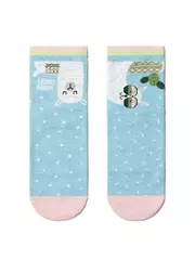 Хлопковые женские носки conte happy с рисунками "лама и кактус" 173 голубой, , 36-39 (23-25), CONTE ELEGANT, - 2