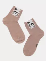 ​носки женские хлопковые happy 290 бежевый, , 36-39 (23-25), CONTE ELEGANT, - 3