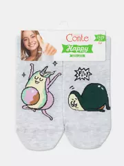 Хлопковые женские носки happy с рисунком «fitness» 385 светло-серый, , 36-39 (23-25), , - 5