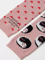 Хлопковые женские носки happy с рисунком «love yourself» 387 пепельно-розовый, , 36-39 (23-25), , - 3