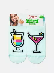 Носки женские хлопковые happy 247 бледно-бирюзовый, , 36-39 (23-25), CONTE ELEGANT, - 5