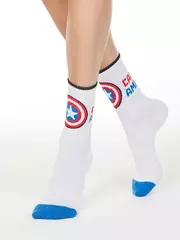 Носки женские удлиненные с рисунками ©marvel 176 белый, , 36-39 (23-25), CONTE ELEGANT, - 1