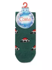 Носки женские новогодние с пушистой нитью «xmas cat» 524 темно-бирюзовый, , 36-39 (23-25), CONTE ELEGANT, - 3