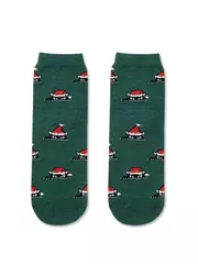 Носки женские новогодние с пушистой нитью «xmas cat» 524 темно-бирюзовый, , 36-39 (23-25), CONTE ELEGANT, - 2