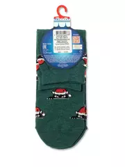 Носки женские новогодние с пушистой нитью «xmas cat» 524 темно-бирюзовый, , 36-39 (23-25), CONTE ELEGANT, - 4