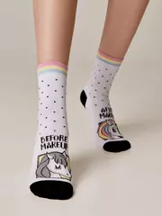 Хлопковые женские носки с рисунками happy (3 пары) 777 ассорти, , 36-39 (23-25), CONTE ELEGANT, - 6