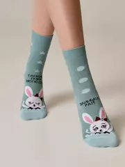 Хлопковые женские носки с рисунками happy (3 пары) 777 ассорти, , 36-39 (23-25), CONTE ELEGANT, - 3