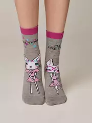 Хлопковые женские носки с рисунками happy (3 пары) 777 ассорти, , 36-39 (23-25), CONTE ELEGANT, - 4