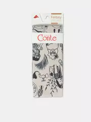 Удлиненные женские носки с хлопком fantasy 391 бежевый, , 36-39 (23-25), CONTE ELEGANT, - 5